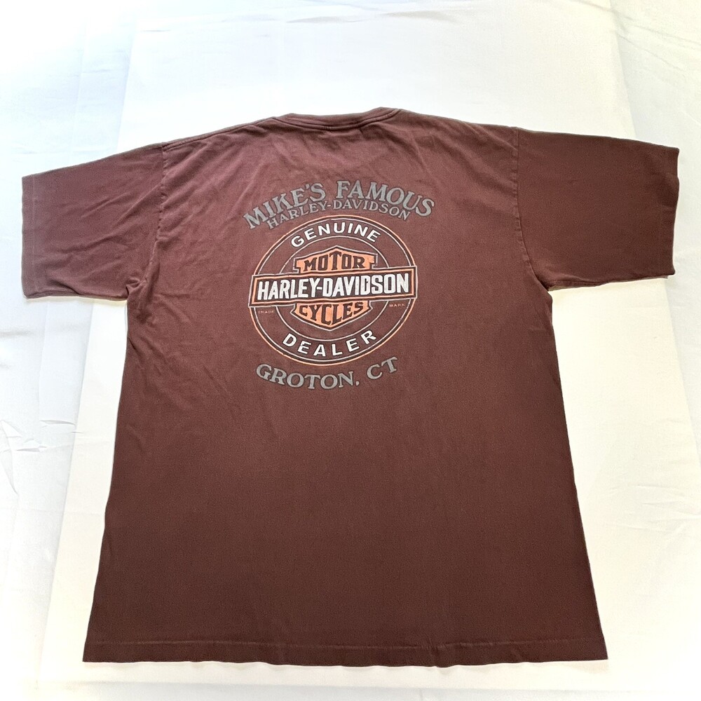 Vintage Harley-Davidson Mens T-Shirt Groton, CT Y2K Thrashed Single Stitch XL
